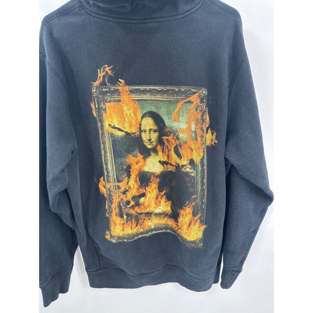 Pleasures Burn Again Black Hoodie Mona Lisa Graphic Size Large